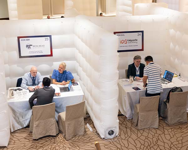 Meetings in progress at the Fullerton Hotel during the Ignite Investment Summit Singapore, April 2026